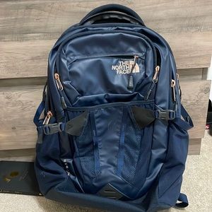 Navy blue north face backpack